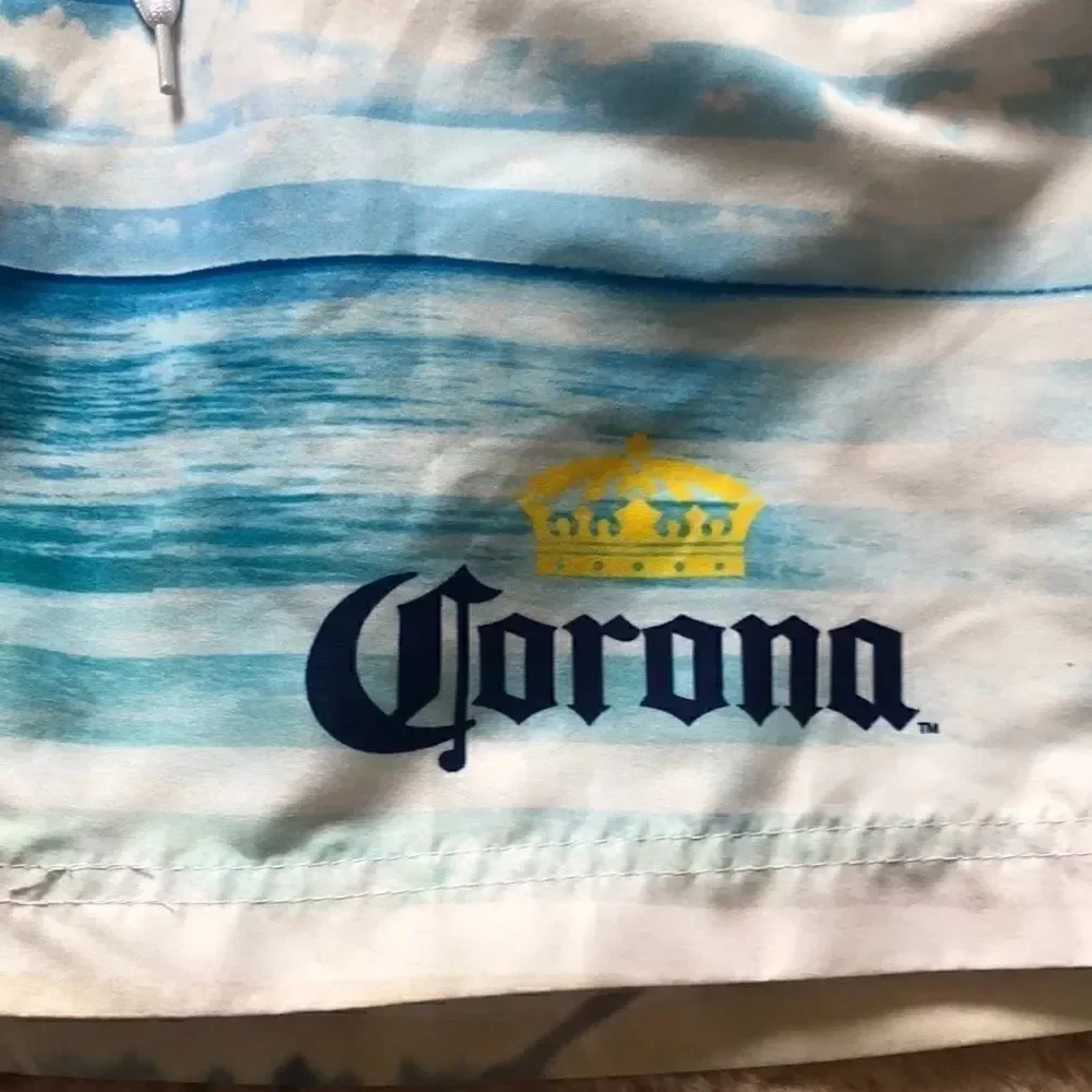 Corona bright color palm tree men’s swim trunks